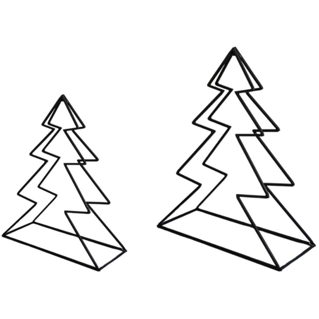 Ivyline Tree-Shaped Black Metal Log Holder Set of 2 - image 1