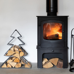 Ivyline Tree-Shaped Black Metal Log Holder Set of 2 - thumbnail 4