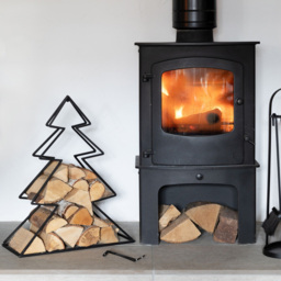 Ivyline Tree-Shaped Black Metal Log Holder Set of 2 - thumbnail 2