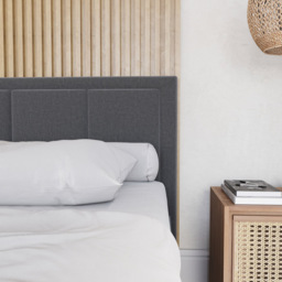 Vida Designs Vanita King Size Dark Grey Fabric Bed with Gel Memory Foam Mattress - thumbnail 4
