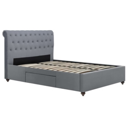 Marlow Grey Velvet Super King Size Bed Frame - thumbnail 2