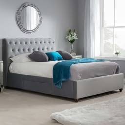 Marlow Grey Velvet Super King Size Bed Frame - thumbnail 1