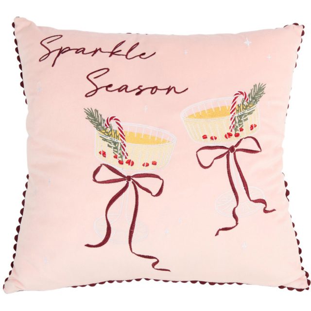 Sparkle Season Velvet Cushion Pink - image 1