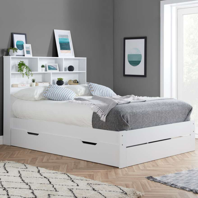 Alfie Small Double White Storage Bed - image 1
