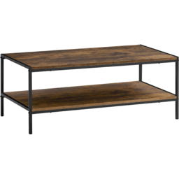 Vida Designs Brooklyn Dark Wood Rustic Industrial Coffee Table - thumbnail 2
