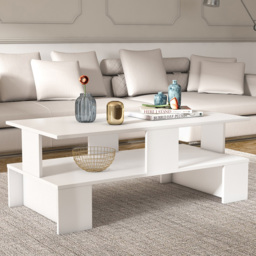 Decorotika Evans White Single Shelf Coffee Table