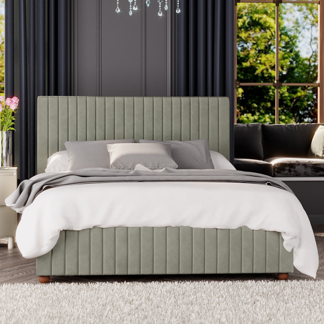 Laurence Llewelyn-Bowen Estella Single Duck Egg Plush Velvet Ottoman Bed - image 1