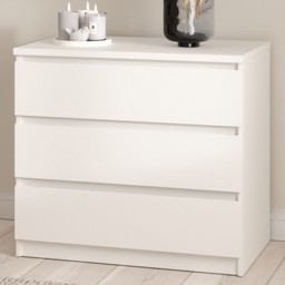 Florence Naia 3 Drawer White Chest of Drawers - thumbnail 1