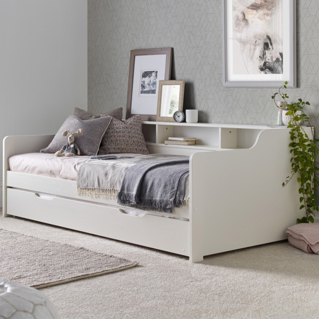 Tyler Single White Bed and Trundle - image 1