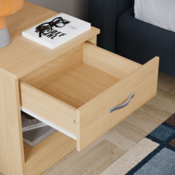 Vida Designs Riano Single Drawer Pine Bedside Table - thumbnail 4