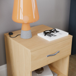 Vida Designs Riano Single Drawer Pine Bedside Table - thumbnail 3