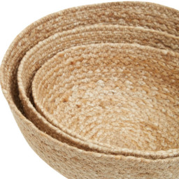 Premier Housewares Natural Round Jute Basket 3 Pack - thumbnail 3
