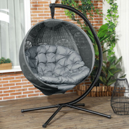 Outsunny Hanging Charcoal Grey Swing Chair