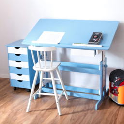 tectake Kids Blue and White MDF Study Desk