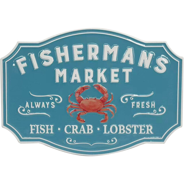 Fishermans Metal Sign Blue - image 1