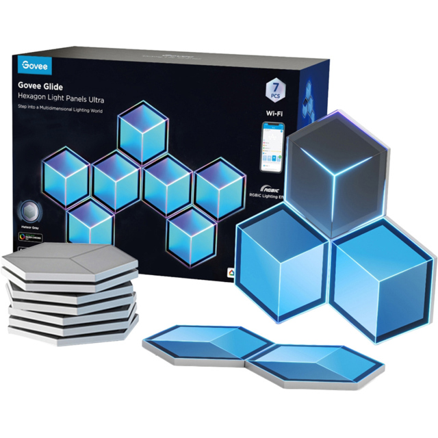 Govee Hexagon 3D Colour Effect Light Panel 7 Pack - image 1