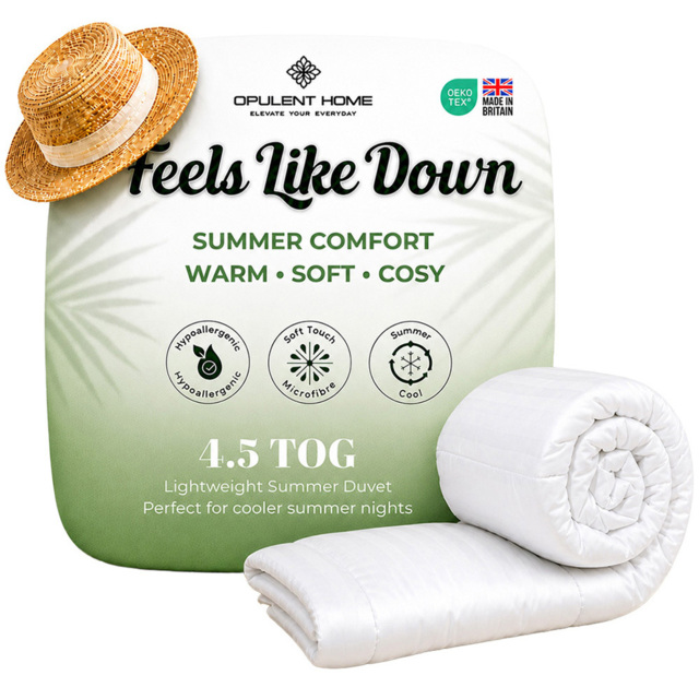 Opulent Home White Super King Size Summer Hollowfibre Duvet 4.5 Tog