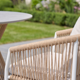 Artemis Home Bellvine White and Natural 4 Seater Patio Dining Set - thumbnail 2