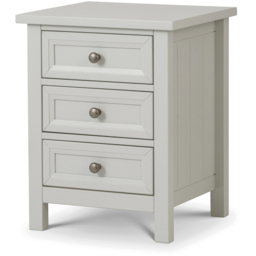 Julian Bowen Maine 3 Drawer Dove Grey Bedside Table - thumbnail 2
