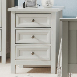 Julian Bowen Maine 3 Drawer Dove Grey Bedside Table - thumbnail 1