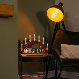 Samuel Alexander Light Up Red Wooden Christmas Candle Bridge - thumbnail 2