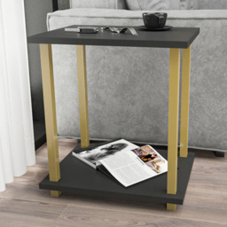Decorotika Gurnee 2 Tier Gold and Anthracite Side Table