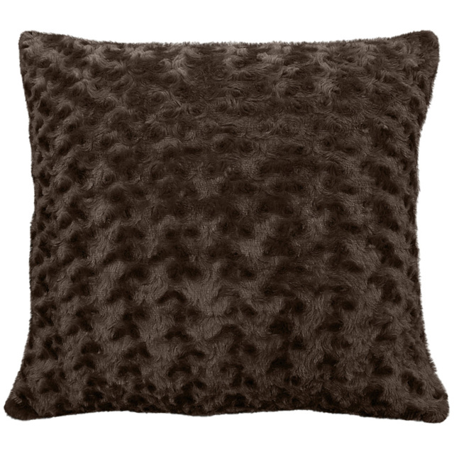 Velosso Posy Chocolate Chenille Filled Cushion 43 x 43cm 2 Pack - image 1