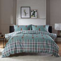 The Lyndon Company Highland Fell Green and Red King Size Duvet Set - thumbnail 1