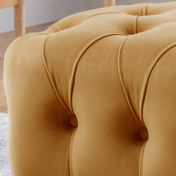 Ochre Velvet Footstool - thumbnail 2