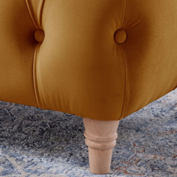 Ochre Velvet Footstool - thumbnail 3