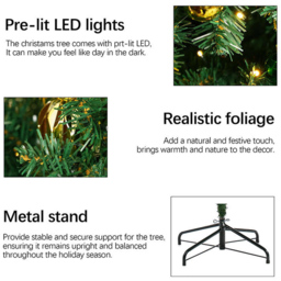 Alivio LED Pre-Lit Artificial Christmas Tree 6ft - thumbnail 4