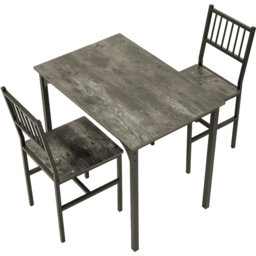 Living and Home Grey 2 Seater Industrial-Style Dining Table Set - thumbnail 2