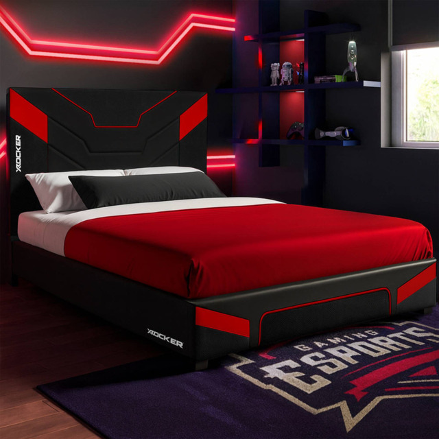 X Rocker Cerberus MKII Carbon Red Small Double Gaming Bed - image 1