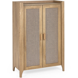 Julian Bowen Sydney 2 Door Rattan Effect Shoe Cabinet - thumbnail 2