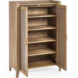 Julian Bowen Sydney 2 Door Rattan Effect Shoe Cabinet - thumbnail 4
