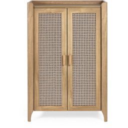 Julian Bowen Sydney 2 Door Rattan Effect Shoe Cabinet - thumbnail 3