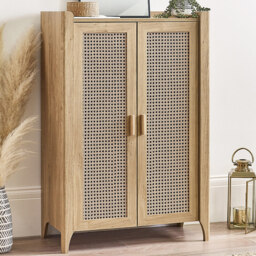 Julian Bowen Sydney 2 Door Rattan Effect Shoe Cabinet