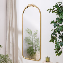 Bow Beaded Metal Dress Mirror Gold - thumbnail 1