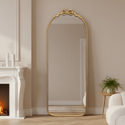 Bow Beaded Metal Dress Mirror Gold - thumbnail 3