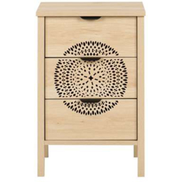 Birlea Flora Natural 3 Drawer Bedside Table - thumbnail 3