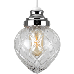 ValueLights Aphrodite Chrome Basket Glass Pendant Shade