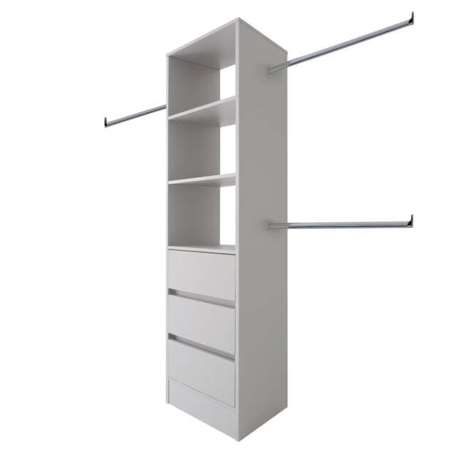Spacepro 3 Drawer Single Hanger Bar Cashmere Tower Unit 600mm - image 1