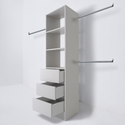 Spacepro 3 Drawer Single Hanger Bar Cashmere Tower Unit 600mm - thumbnail 3