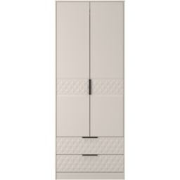 Crowndale Harlequin 2 Door 2 Drawer Kashmir Matt Tall Wardrobe Ready Assembled - thumbnail 3