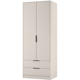 Crowndale Harlequin 2 Door 2 Drawer Kashmir Matt Tall Wardrobe Ready Assembled - thumbnail 2