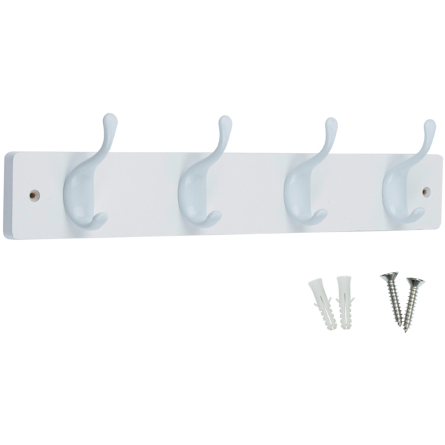 Headbourne White 4 Hook Coat Rail - image 1