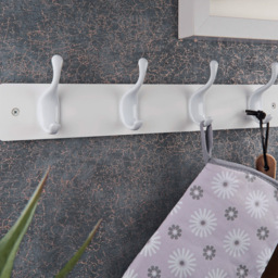 Headbourne White 4 Hook Coat Rail - thumbnail 2