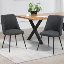 Artemis Home Morandi Set of 2 Black Fabric Dining Chairs