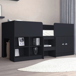 Seconique Orlando Single Sleeper Dark Grey Low Sleeper Bed with Storage - thumbnail 1