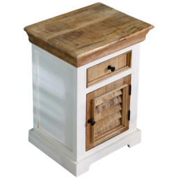 Brooklyn Alfie Single Door Single Drawer Solid Mango Wood Bedside Cabinet - thumbnail 2
